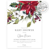 Winter Poinsettia Baby Shower Invitation | www.foreveryourprints.com