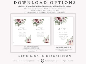 Floral Bridal Shower Invitation | www.foreveryourprints.com