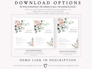 Floral Bridal Shower Invitation | www.foreveryourprints.com