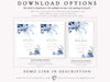 Blue Florals Bridal Shower Invitation | www.foreveryourprints.com