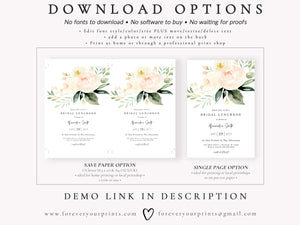Floral Bridal Luncheon Invitation | www.foreveryourprints.com