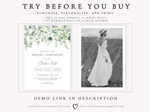 Eucalyptus Bridal Brunch Invitation | www.foreveryourprints.com