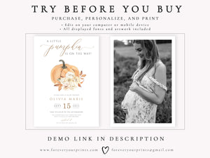 Little Pumpkin Baby Shower Invitation | www.foreveryourprints.com