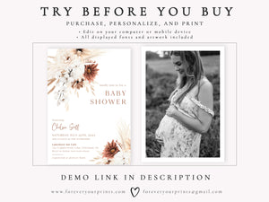 Boho Baby Shower Invitation | www.foreveryourprints.com