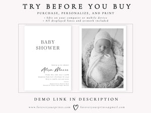 Minimalist Baby Shower Invitation