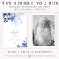 Blue Florals Baptism Invitation | www.foreveryourprints.com