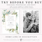 Modern Greenery Wedding Invitation | www.foreveryourprints.com