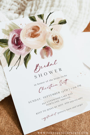 Floral Garden Bridal Shower Invitation | www.foreveryourprints.com