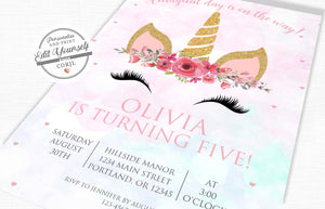 Unicorn Birthday Party Invitation | www.foreveryourprints.com