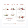 Burgundy Floral Wedding Invitation | www.foreveryourprints.com
