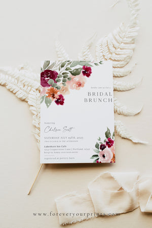 Floral Bridal Brunch Invitation | www.foreveryourprints.com