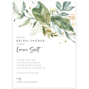 Eucalyptus Bridal Shower Invitation | www.foreveryourprints.com
