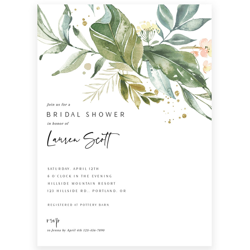 Eucalyptus Bridal Shower Invitation