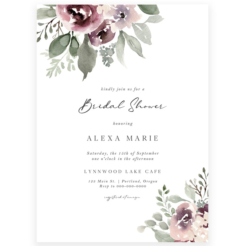 Floral Bridal Shower Invitation | www.foreveryourprints.com