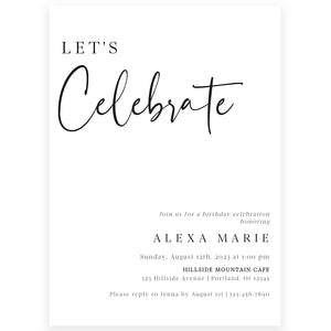 Minimalist Birthday Invitation | www.foreveryourprints.com