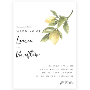 Lemon Wedding Invitation | www.foreveryourprints.com