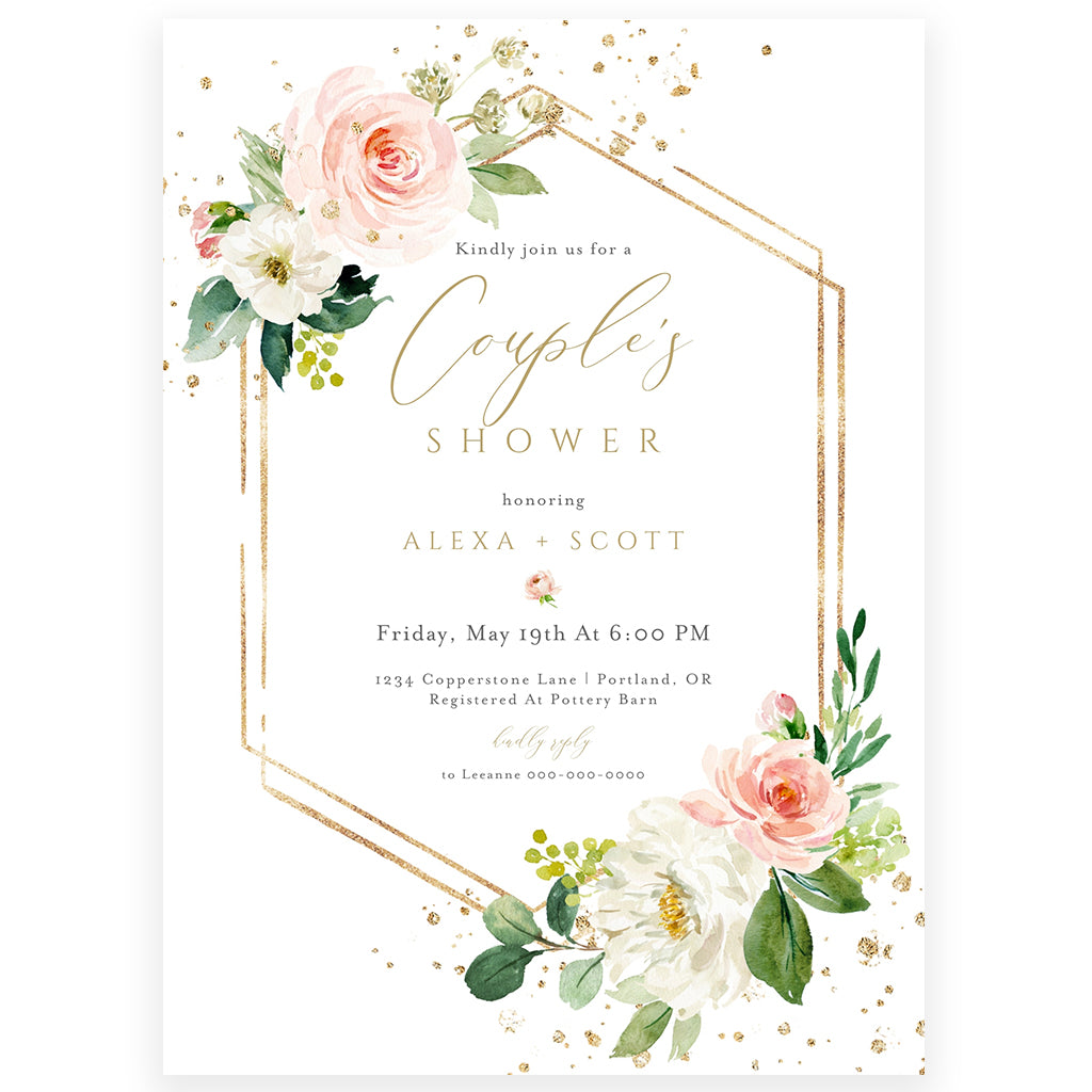 Couples Floral Shower Invitation | www.foreveryourprints.com