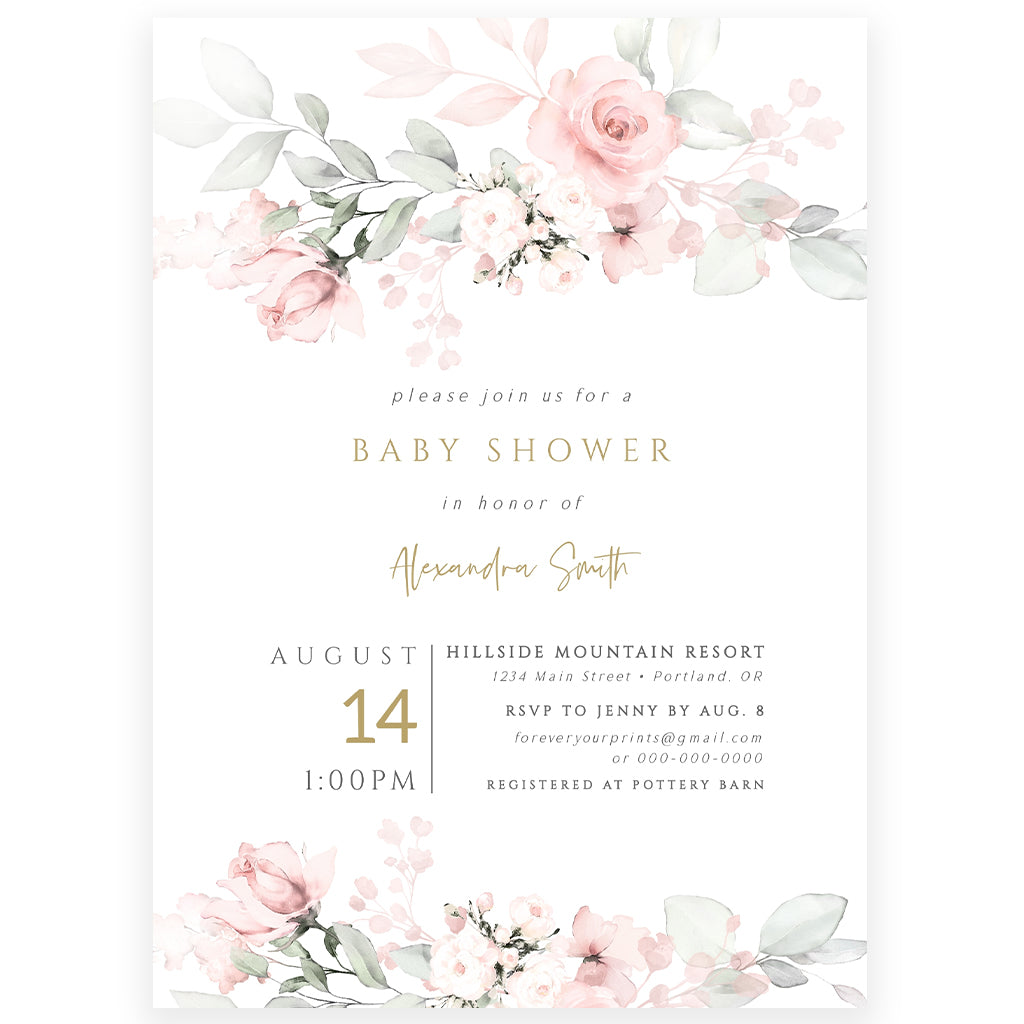 Floral Baby Shower Invitation | www.foreveryourprints.com