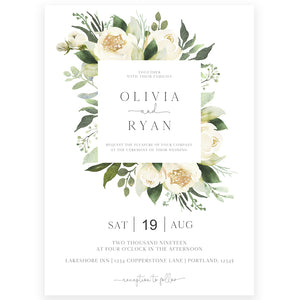 Botanical Floral Wedding Invitation | www.foreveryourprints.com