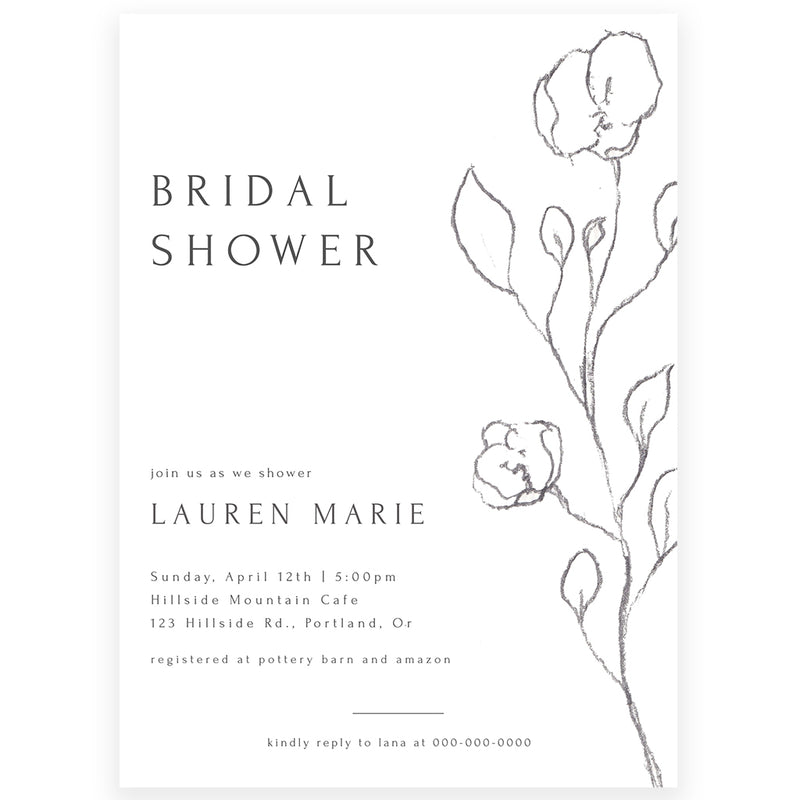 Minimalist Bridal Shower Invitation | www.foreveryourprints.com