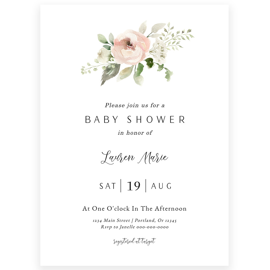 Floral Baby Shower Invitation | www.foreveryourprints.com