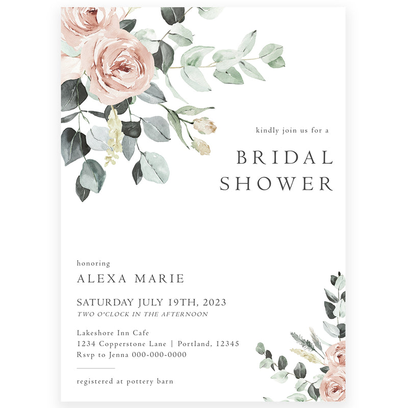 Floral Bridal Shower Invitation | www.foreveryourprints.com