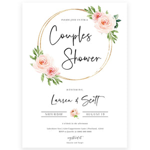 Couples Floral Shower Invitation | www.foreveryourprints.com
