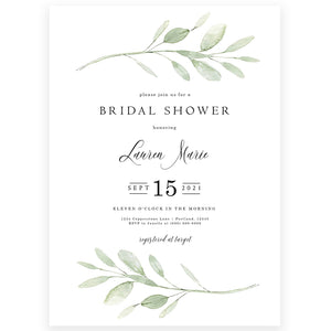 Greenery Bridal Shower Invitation | www.foreveryourprints.com