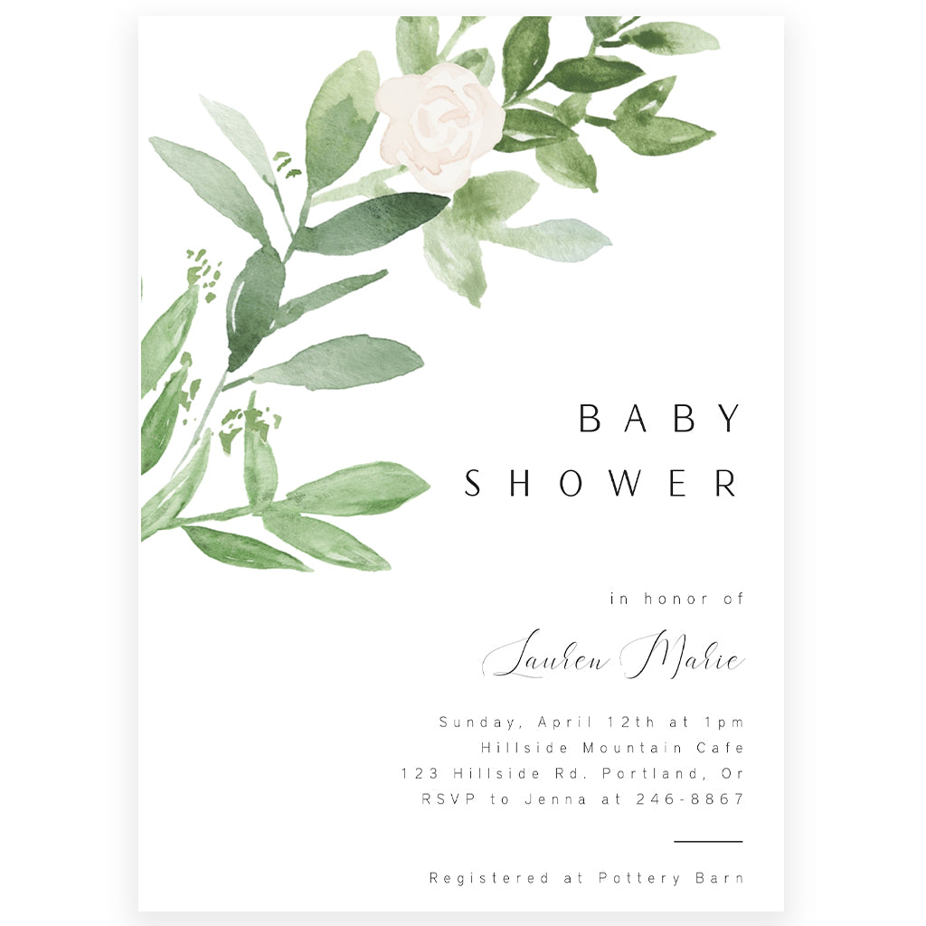 Greenery Baby Shower Invitation | www.foreveryourprints.com