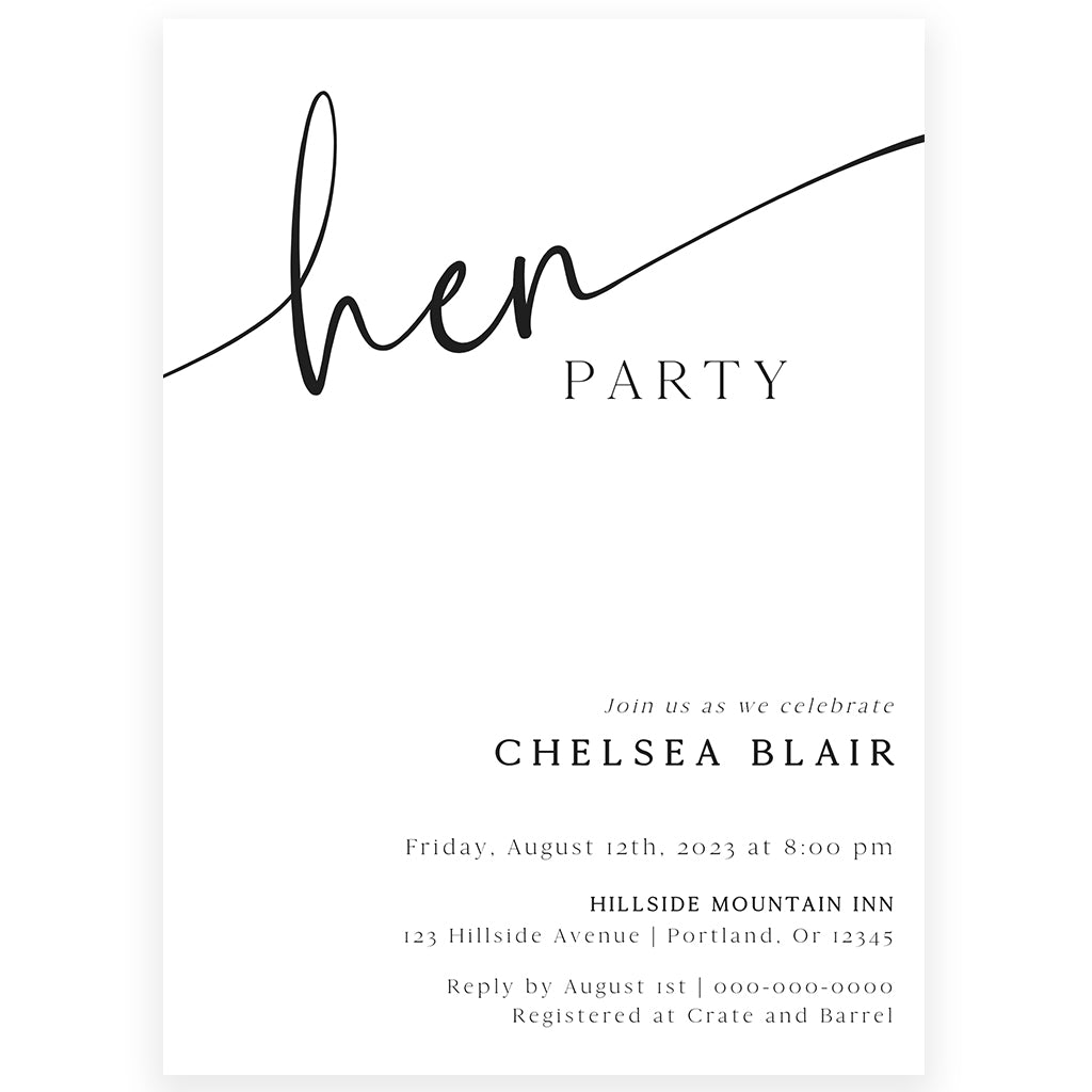 Hen Party Bridal Invitation | www.foreveryourprints.com