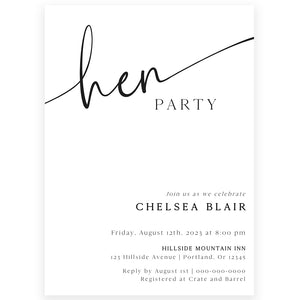 Hen Party Bridal Invitation | www.foreveryourprints.com