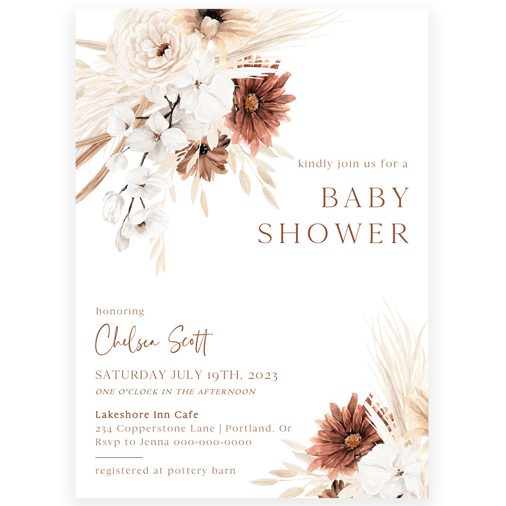 Baby Shower Invitations Girl Boho at Randall Starkes blog