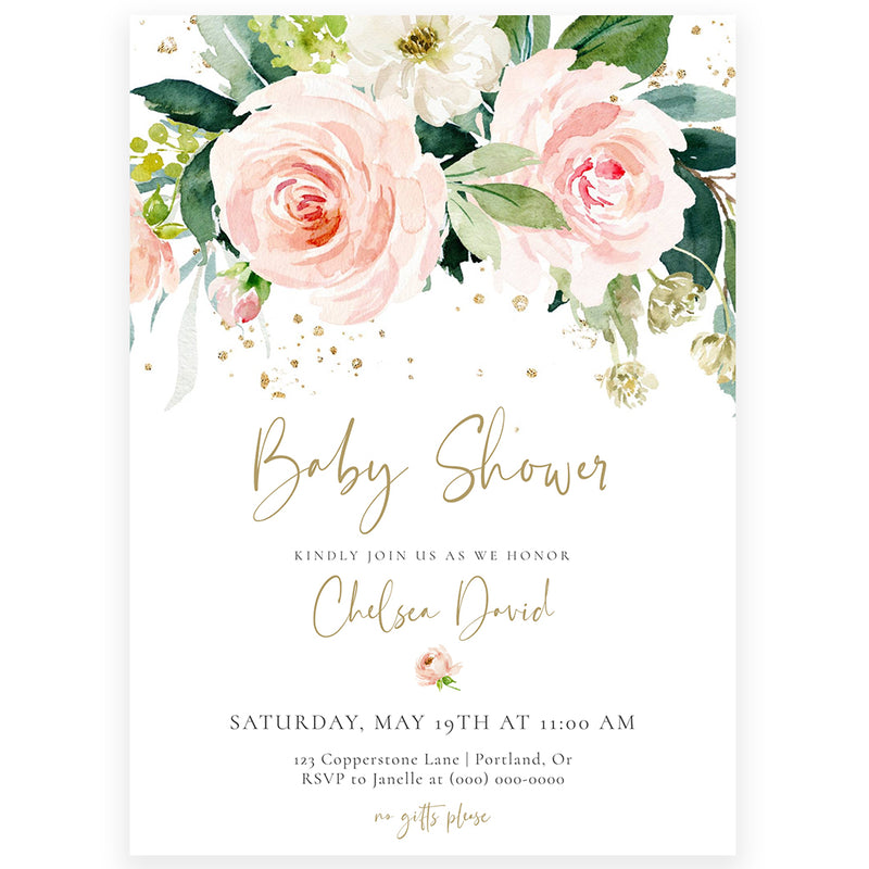 Baby Girl Shower Invitation | www.foreveryourprints.com
