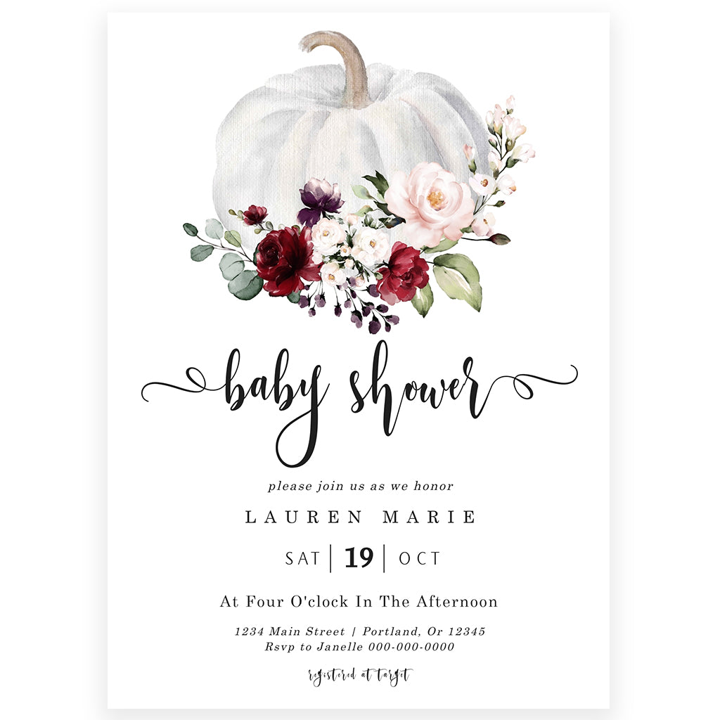 Fall Baby Shower Invitation| www.foreveryourprints.com
