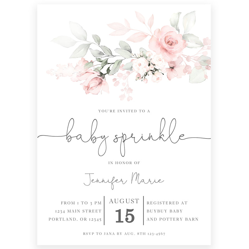 Floral Baby Sprinkle Invitation | www.foreveryourprints.com