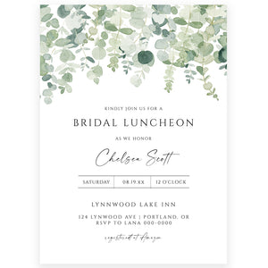 Eucalyptus Bridal Brunch Invitation | www.foreveryourprints.com