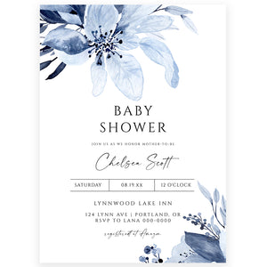 Modern Floral Baby Invitation | www.foreveryourprints.com