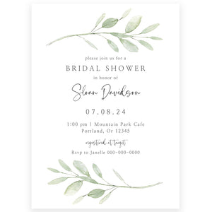 Greenery Garden Bridal Shower Invitation | www.foreveryourprints.com