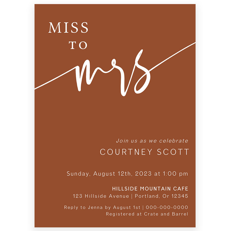 Miss to Mrs Bridal Shower Invitation | www.foreveryourprints.com