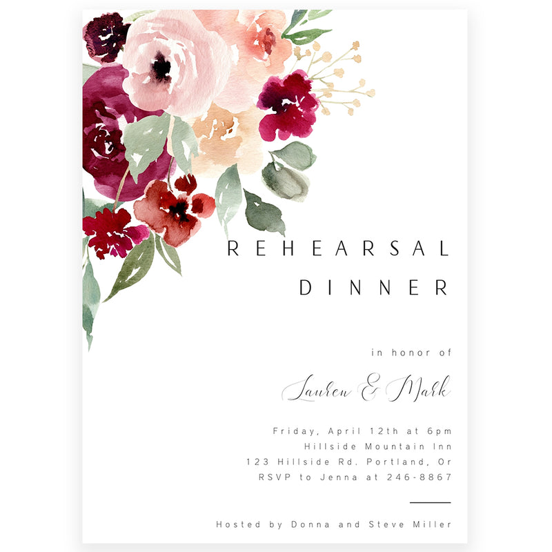 Floral Rehearsal Dinner Invitation | www.foreveryourprints.com