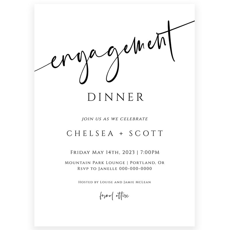Classic Engagement Dinner Invitation | www.foreveryourprints.com