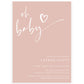 Minimalist Baby Girl Shower Invite