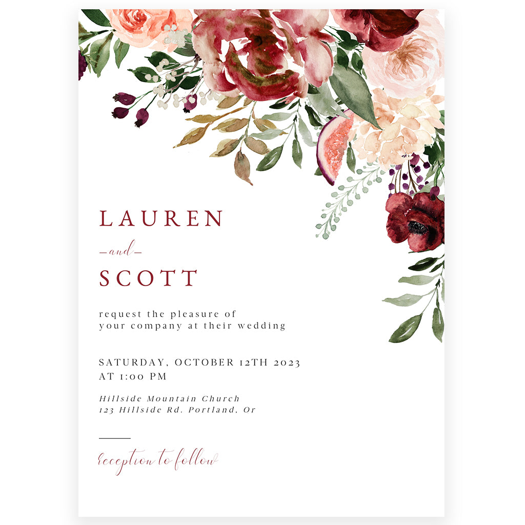 Fall Garden Wedding Invitation | www.foreveryourprints.com