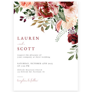 Fall Garden Wedding Invitation | www.foreveryourprints.com