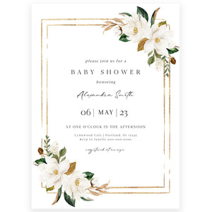 Magnolia Baby Shower Invitation | www.foreveryourprints.com