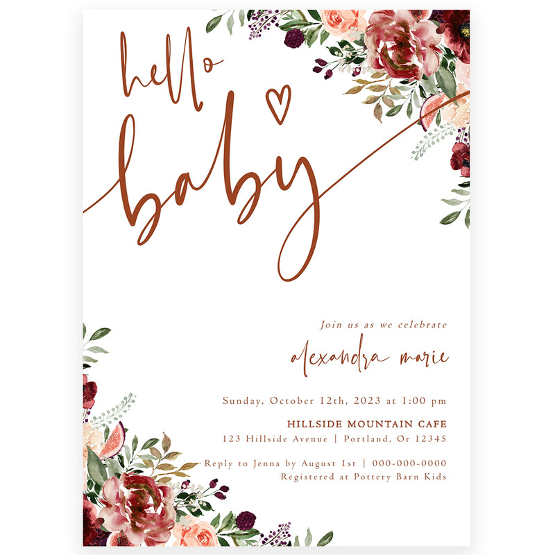 Autumn Baby Shower Invitation | www.foreveryourprints.com