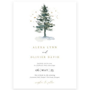 Winter Evergreen Wedding Invitation | www.foreveryourprints.com