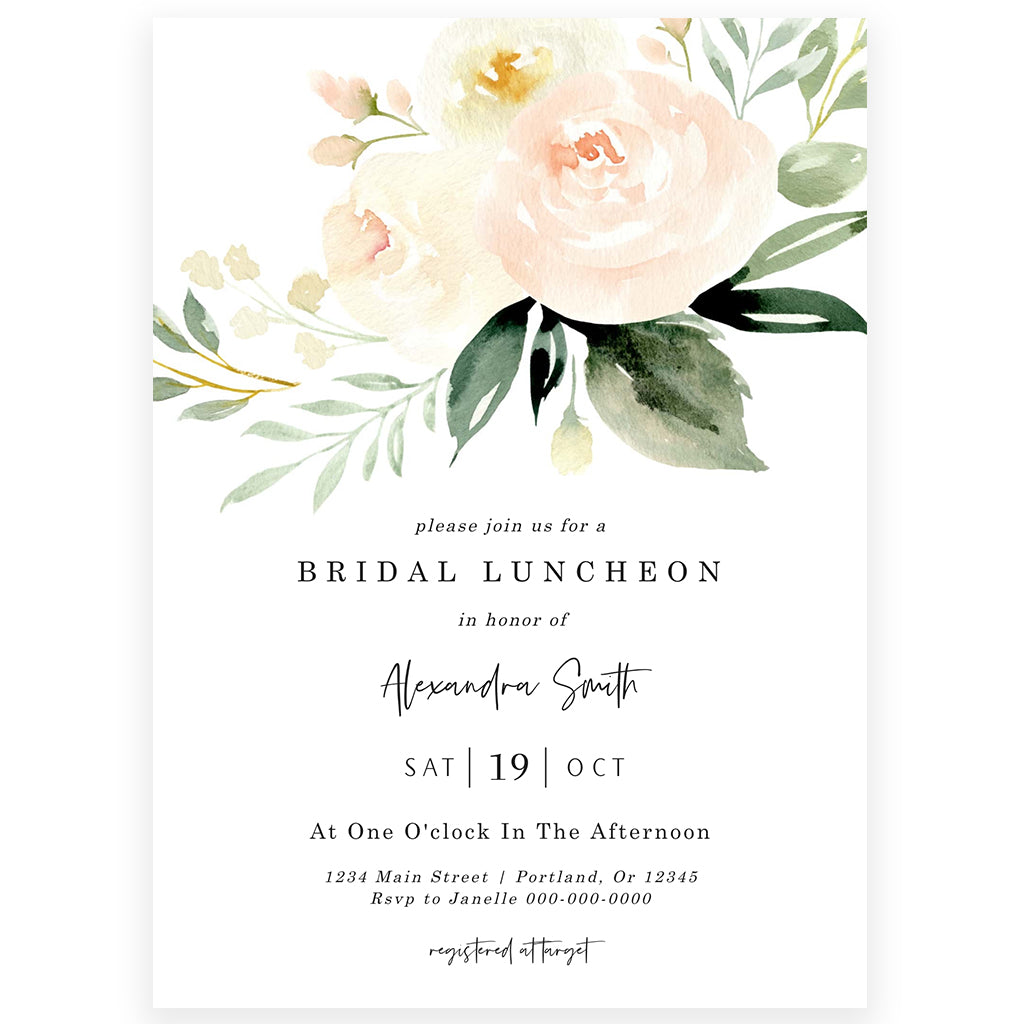 Floral Bridal Luncheon Invitation | www.foreveryourprints.com