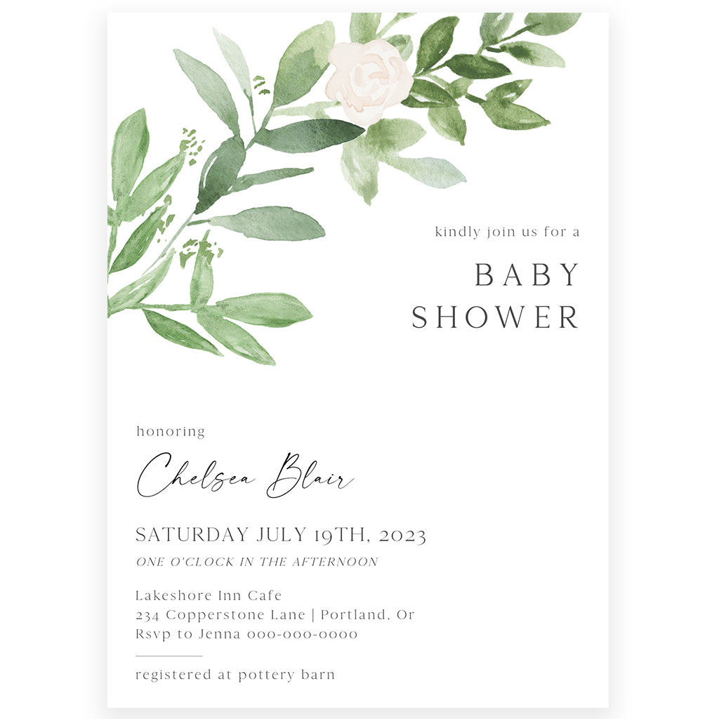 Greenery Baby Shower Invitation | www.foreveryourprints.com