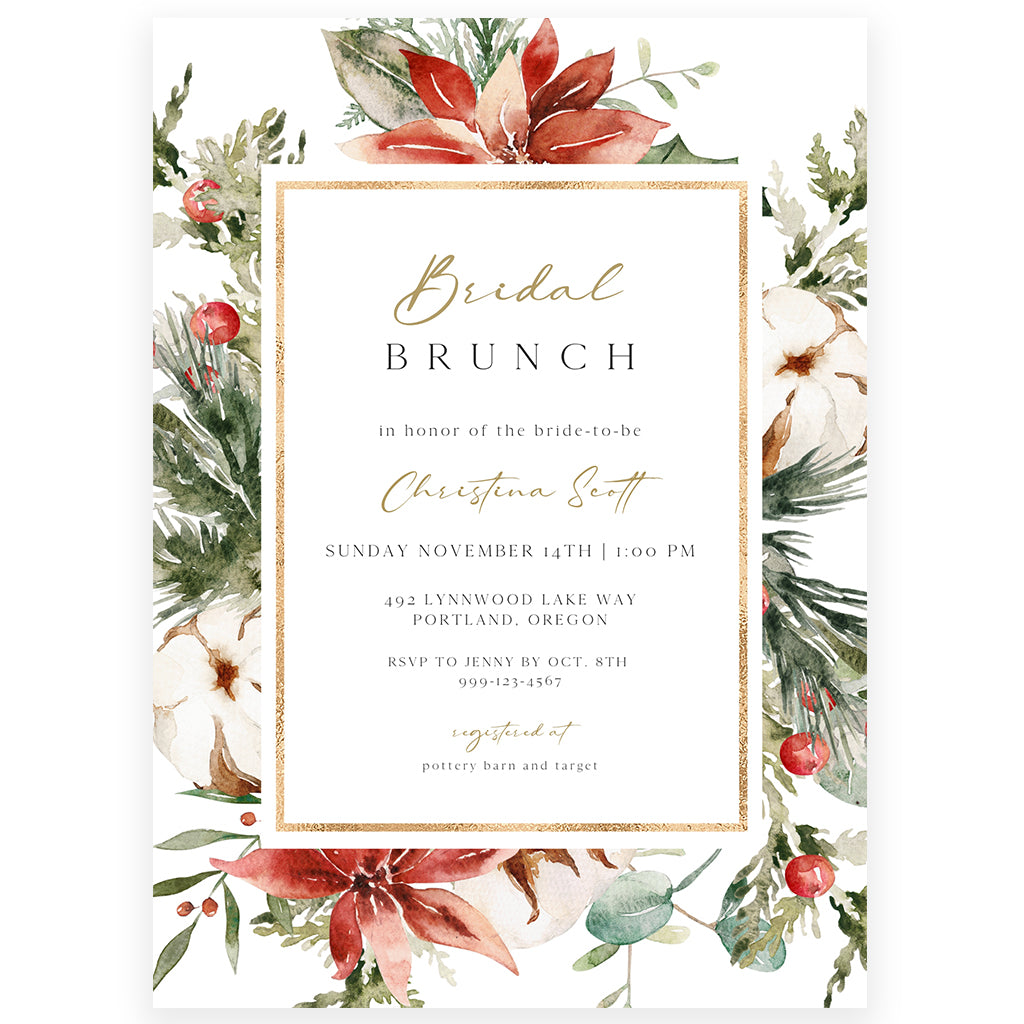 Winter Bridal Brunch Invitation | www.foreveryourprints.com
